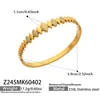 Conjunto de Pulsera con Broche en Forma de Anillo Incrustado con Circonita Geométrica Estilo Europeo y Americano, Chapado en Oro PVD, Conserva el Color, Joyería Sencilla y de Alta Calidad