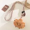 Boneca de Pelúcia Folha de Bordo para Menina Corrente de Celular Transversal Tipo Alça Capa Universal para Celular Corda Longa Trançada para Pendurar no Pescoço ao Ar Livre