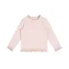 Bolas de Arroz Grudento Roupas Infantis 2026 Estilo Coreano Versátil Multicor Camada Base para Meninas Estilo Outono Camada Base com Babados de Renda Top
