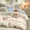 Jie Liya 2026 Nuevo Modelo Todo Algodón Estampado Estilo Fresco Funda de Edredón Individual Cubre Cama Individual/Doble de Algodón Puro Compra al por Mayor