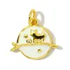 Collar Colgante de Corazón Goteante Planeta Luna Gato de Cobre Zircón Europeo y Americano Joyería Colgante Arcoíris Uva Champiñón para Mujer