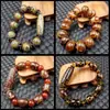 Pulsera de Ágata Jade Cuentas Cilíndricas Pulsera de Cuentas de Tres Ojos Pulsera Passepartout Pulsera de Cuentas de Nueve Ojos Mayoreo