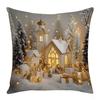Funda de almohada navideña transfronteriza de felpa corta con impresión digital para cojín, dormitorio, sala de estar, sofá, cojín lumbar decorativo, cojín