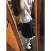 En StockRegalo de NieveConjunto de Uniforme Escolar Estilo Japonés con Camisa con Ribete de Encaje Blanco y Falda Plisada