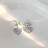 2023 nuevos y modernos pendientes de cristal encantadores para mujer, ligeros y lujosos, con forma de corazón de melocotón, pendientes de estilo frío, pendientes elegantes.