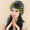 Sombrero de Piña Espiral Hecho de Piel de Conejo Rex, Gorro de Cuero Tejido de Invierno Cálido Engrosado para Mujer, Espiral Engrosado para Personas Mayores