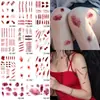 Pegatinas de Tatuaje de Halloween Cicatrices de Vampiro Simuladas Puntos Falsos Realistas Heridas Falsas Maquillaje Cos Pegatinas Faciales