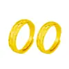 Anillo de pareja de panal chapado en oro para hombre y mujer, anillo abierto de latón chapado en oro con diamante esmerilado, chapado en oro, venta directa