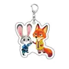 Zootopia Periférico Desenho Animado Judy Nick Pingente Casal Acrílico Mochila Escolar Pingente de Chaveiro Pequeno Presente