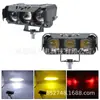 Farol de LED para Motocicleta Duas Cores Holofote Três Olhos Feixe Alto e Baixo Farol Elétrico à Prova d'Água para Motocicleta Olho de Diabo