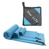Toalla absorbente de microfibra de secado rápido con bolsa cuadrada, de doble cara, de poliéster y brocado, para viajes y deportes de comercio exterior.