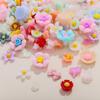 Rede de resina tridimensional vermelha mini flor unha unha broca de unhas decoração DIY brincos flor jóias acessórios materiais
