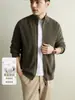 Yingao Estilo Old Money Cardigan de Punto 100% Algodón para Hombre Nuevo Doble Cremallera Otoño Invierno Cuello Alto Chaqueta Estilo Caballero Transfronteriza
