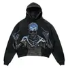 Design Punk Harajuku Streetwear Moda Y2 Moletom com Capuz Grande Masculino Hip Hop Gótico Manga Longa Moletons Feminino