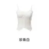 Top Regata com Alças Finas Estilo Espinha de Peixe Francês para Mulheres A180 Alça de Renda Sexy Com Bojo Ajustado Camada Interna Camada Externa Camada Base Top