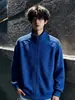Jaqueta Unissex Color Block de Ombro Caído Solta com Gola Alta Cardigã Texturizado Moda Jovem Tendência Primavera/Outono 2026