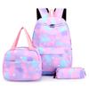 Mochila escolar feminina com estampa de arco-íris, nova bolsa escolar de grande capacidade para o ensino médio, atacado, 2024