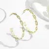 Pendientes de Aro con Cadena de Metal Exagerados Personalizados Japoneses Coreanos para Mujer Moda Nicho Hip Hop Pendientes en Forma de C Estilo Ins Adornos para Orejas Venta al por Mayor