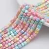 Fornecimento spot cubo de açúcar vidro água corante contas coloridas diy pulseira de contas com fio contas acessórios de joias artesanais fabricante