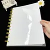 Capa para Folhas Soltas com Furo de Cogumelo A4 Branca Escrevível e Apagável Revestida Brilhante PP Divisória para Folhas Soltas Capa com Fecho de Cogumelo