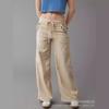 Macacão calça Amazon cor cintura elástica calça reta Americano retrô calça com cordão bolsa tridimensional comércio exterior transfronteiriço