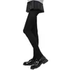 Medias Negras Estéticas Gruesas de Primavera y Verano, Leggings Versátiles Negros de Terciopelo Anti-enganche Estilo Jk, Medias de Algodón con Efecto Pierna Desnuda de Otoño e Invierno