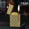 Nuevo Modelo de Exquisito Encendedor Acero-Llama con Alto Atractivo Estético, Rueda de Amolado Deslizante Lateral, Llama Oblicua Inflable, Creativo y Personalizado, Portátil y Compacto