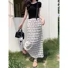 Falda Estampada de Lazo Estilo Coreano 2026 para Mujer, Primavera y Verano, Falda Bodycon de Media Longitud Cola de Pez de Cintura Alta Petite