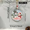Decoración de letrero de madera navideño de Amazon transfronterizo, letrero redondo, colgante de madera de puerta de Papá Noel y muñeco de nieve