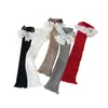 26 calcetines altos Lolita para niños y niñas, estilo ballet, moño lindo, calcetines blancos apilados, calentadores de piernas de otoño e invierno
