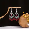 Aretes de Turquesa Europeos y Americanos Nuevos Aretes de Borla Bohemios Aleación Geométrica Retro Elegante Exagerada Joyería para la Oreja