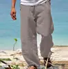 Pantalones de hombre 2025 pantalones de verano pantalones de playa cordón cintura elástica rectos color liso cómodos moda diaria calle