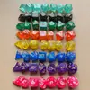 Set de 7 Piezas Dados Bicolor Poliédricos Juego de Mesa Set Cielo Estrellado Brillante Juego de Mesa Juego de Cartas Combinación Transfronteriza de Dados
