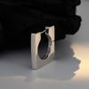 E6073 Estilo Coreano ins Estilo Cool Minimalista Aretes Cuadrados de Hebilla para Oreja Plata Esterlina S925 Aretes Simples Personalidad para Mujer