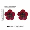 Pendientes de Esmalte Coloridos con Forma de Flor, Estilo Dulce y Fresco para Fiestas, con Diamantes y Perlas, Pendientes de Pétalos de Lujo Ligero y de Alta Gama para Mujer