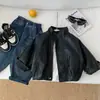 Chaqueta de Cuero para Niños Primavera y Otoño 2026 Nuevo Estilo de Otoño Versión Coreana Elegante Abrigo de Cuero para Niños y Jóvenes