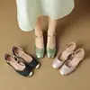 33 zapatos nuevos talla 43 tacón medio con tacón grueso talla 2024 sandalia hebilla comercio exterior estilo nacional sandalias bordadas negro