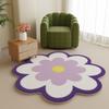 Alfombra Redonda para Sala de Estar Estilo Ins, Alfombra de Noche para Dormitorio, Tapete para Silla Giratoria de Estudio, Cesta Colgante para Tocador, Alfombrilla Antideslizante para Pies