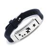 Fábrica punk venda direta pulseira de silicone 12 constelações aço inoxidável joias de aço titânio presente de aniversário pulseira moda coreana