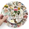 50 Peças de Adesivos Artísticos com Padrão de Planta Romântica Estilo Ins para Buquê Floral para Geladeira, Mesa, Fones de Ouvido Adesivos DIY Atacado