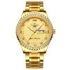 Reloj de Marca Famosa de Internet para Hombre Oro Tuhao Reloj No Mecánico Acero Luminoso Impermeable Reloj Dorado para Hombre Marca Regalo de Moda