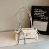 Bolsa de Mão Estilo Ballet com Laço para Mulheres, Bolsa Transversal de Ombro Doce Estilo Coreano Perolada, Bolsa Moderna para o Dia a Dia e Trabalho
