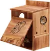 Casa Escondite de Ardilla de Madera Transfronteriza Nido Colgante Caja Nido Ardilla Madera Maciza Caja de Cría Caliente Guarida Exterior Casa de Ardilla