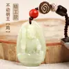 Jade de Hetian Doce Signos del Zodíaco Buda Llavero para Coche Colgante para Coche de Hombres y Mujeres Cordón Personalizado Colgante de Joyería de Jade
