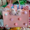 Bolsa de Regalo Souvenir de Fieltro Personalizada, Bolso con Bola de Pelo, Souvenir de Luna Llena para Bebé, Logo de Bolsa de Regalo de Primer Cumpleaños