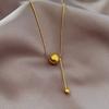 Collar Redondo de Acero de Titanio Yunyao Celebridad de Internet para Mujer, Estilo Ins Minimalista de Lujo Ligero Diseño de Nicho Cadena para la Clavícula