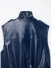 Primavera 2026 Nuevo Estilo Estilo Europeo y Americano Chaleco de Tirantes Efecto Piel Chaleco para Mujer sin Mangas Top de Piel PU