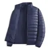 Comercio Electrónico Transfronterizo Ropa de Abrigo para Hombre Nueva Llegada Engrosada de Invierno Cuello Alto Algodón para Personas de Mediana Edad y Jóvenes Algodón Relleno Casual Talla Grande Color Sólido