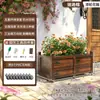 Maceta de Madera Anticorrosiva Caja para Flores Exterior Patio Azotea Especial Caja para Plantar Árboles Maceta Cuadrada Extra Grande Canaleta para Flores Exterior