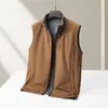 Chaleco Casual para Hombre 2026 Primavera y Otoño Cuello Alto Chaleco Reversible para Jóvenes y Adultos de Mediana Edad, Color Sólido Cremallera Chaqueta sin Mangas de Moda